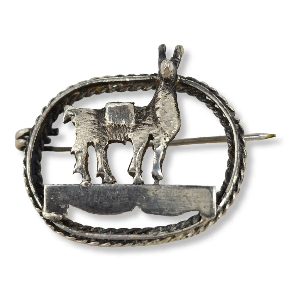 Vintage Llama Brooch Pin Sterling Silver 925 Small Vintage Animal Dainty